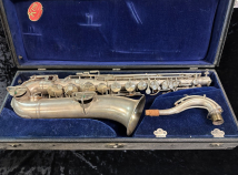 Vintage King by HN White Silver Plate C Melody Saxophone, Serial #86001